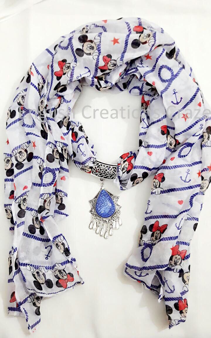 Printed jewellery scarves