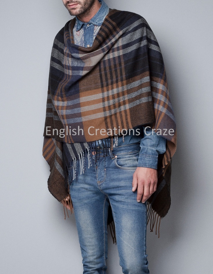 Mannen blended poncho